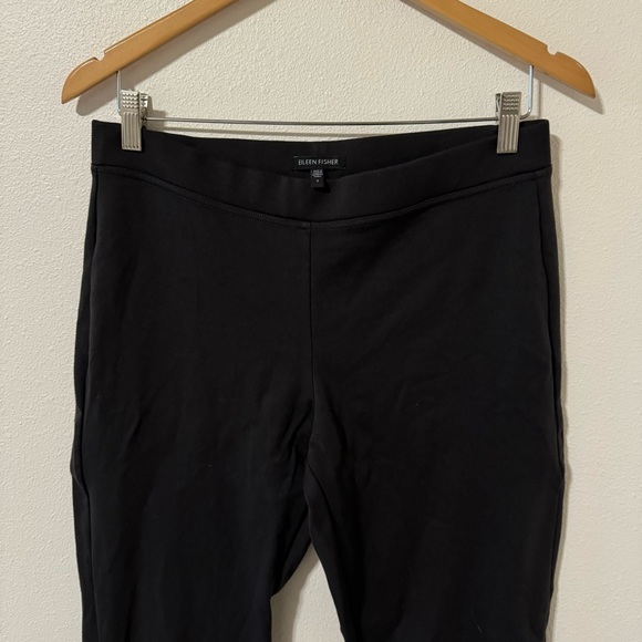 Eileen Fisher Black Stretch Jersey Straight Leg Pants Pull On Easy Pant-Small - Picture 3 of 6